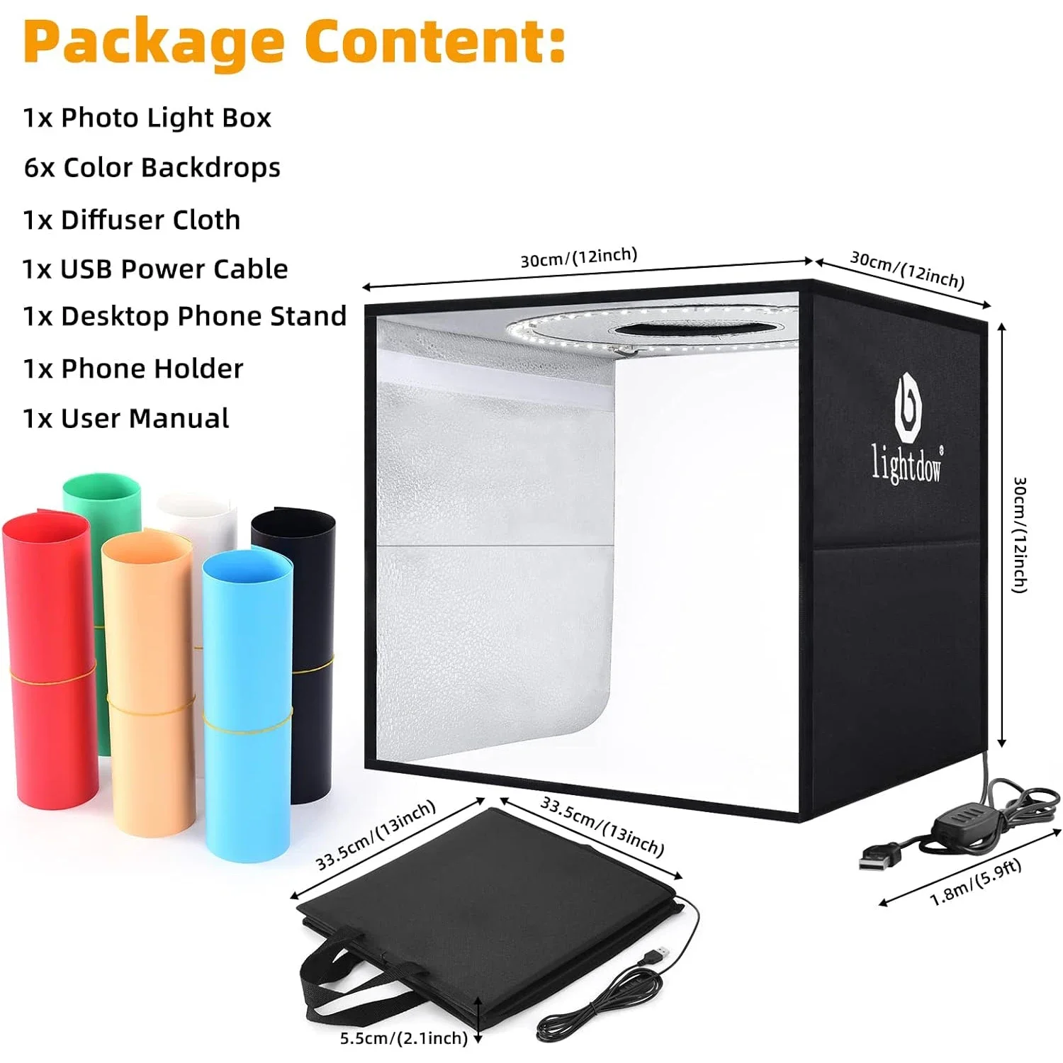 Lightdow Dimmable Photo Box LE - đánh giá và giá Photography Lighting Kit Portable